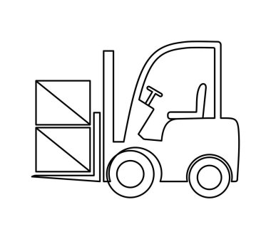 Forklift simgesi, vektör grafikleri, resimleme.