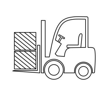 Forklift simgesi, vektör grafikleri, resimleme.