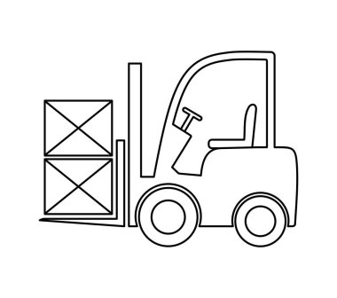 Forklift simgesi, vektör grafikleri, resimleme.