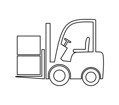 Forklift simgesi, vektör grafikleri, resimleme.