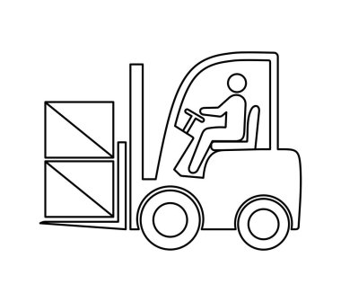 Forklift simgesi, vektör grafikleri, resimleme.