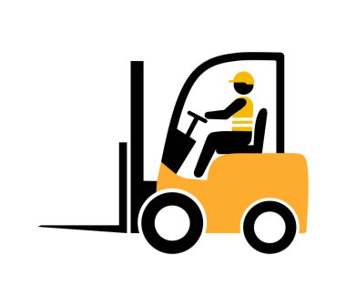 Forklift simgesi, vektör grafikleri, resimleme.
