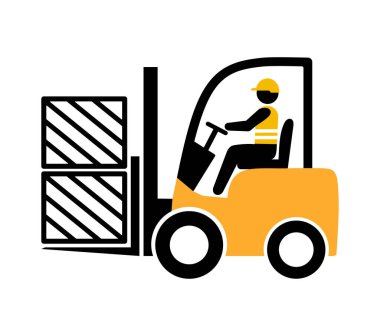 Forklift simgesi, vektör grafikleri, resimleme.