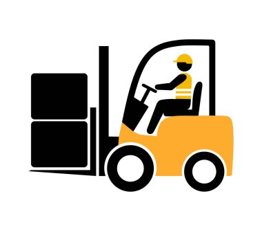 Forklift simgesi, vektör grafikleri, resimleme.
