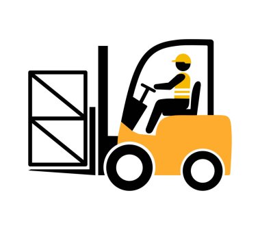 Forklift simgesi, vektör grafikleri, resimleme.