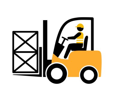 Forklift simgesi, vektör grafikleri, resimleme.