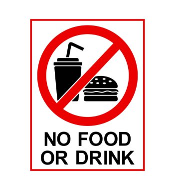 Yemek ve içmeyi yasaklayan imzalar.