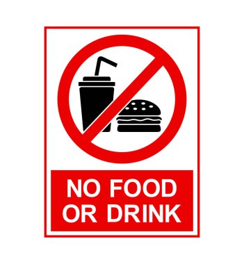 Yemek ve içmeyi yasaklayan imzalar.