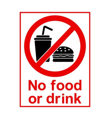 Yemek ve içmeyi yasaklayan imzalar.