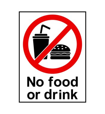 Yemek ve içmeyi yasaklayan imzalar.