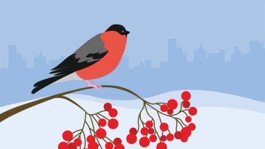 Kürek dalında bir ispinoz. Düz biçimli vektör illüstrasyonu.