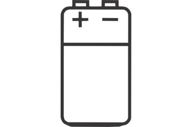 pil simgesi. Taslak tarzı. pil vektör illüstrasyonu