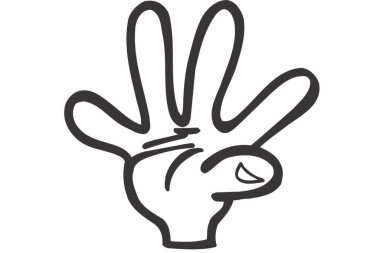 Barış simgesi ile el, basit biçim