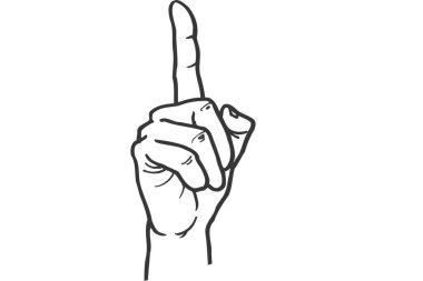 Eller yukarıda olsun. El çizimi çiziminin vektör çizimi.