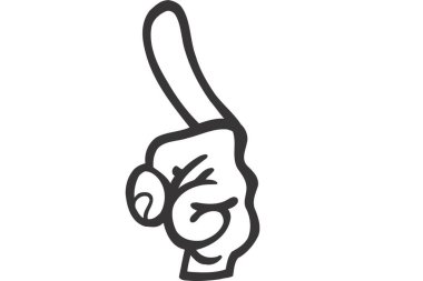 Kalem tutan bir el. Beyaz arkaplanda izole edilmiş vektör illüstrasyonu