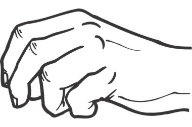 İnsan eli ikonu. Beyaz arkaplanda izole edilmiş web tasarımı için insan el vektörü simgesi