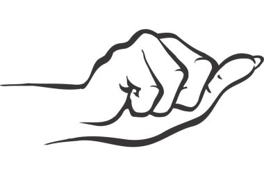 İnsan eli ikonu. Beyaz arkaplanda izole edilmiş web tasarımı için insan el vektörü simgesi