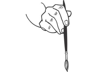 El boyama siyah bir mürekkep fırçası