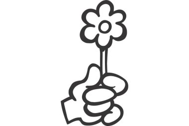 Çiçek ikonu ana hat vektörü. Bahçe çiçeği. bahçe