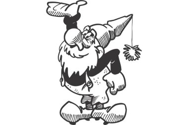 Mutlu çizgi film palyaçosunun vektör çizimi