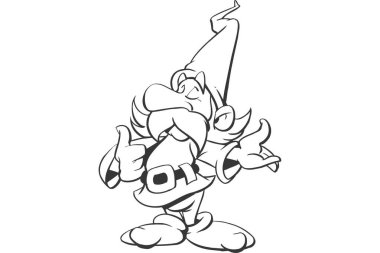 Şirin ejderhanın siyah-beyaz çizimi