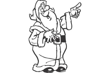 Noel Baba 'nın el sallamasının karikatür çizimi