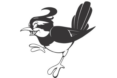 Çizgi film kara kuşunun vektör çizimi