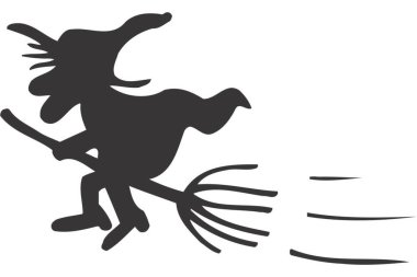 Cadı Sihirli Süpürgesiyle Uçuyor