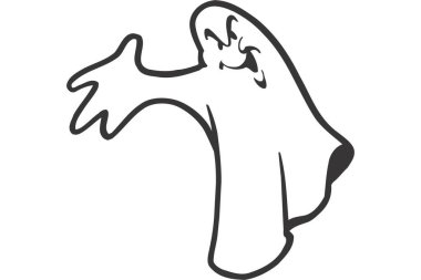 Hayalet vektör simgesi. Cadılar Bayramı vektör logosu. Beyaz arka planda. hayalet sembolü.