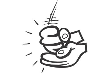 Yumruk torbası tutan bir el.