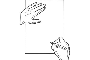 Boş bir afiş tutan el.