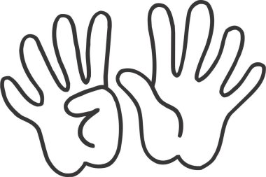 El çizimi insan ikonu, taslak tarzı. vektör illüstrasyonu.