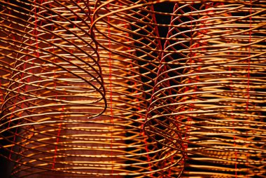 Güney Vietnam 'daki Budist tapınağında Wicker' ın lambası.