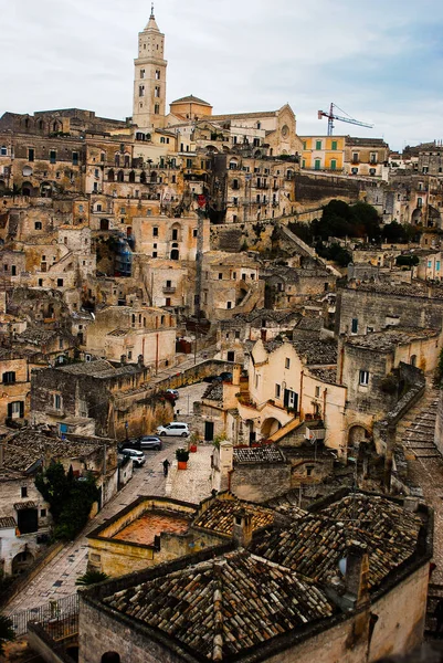 Casco Antiguo Matera Con Vistas Símbolo Antigua Catedral Ciudad Centro — Foto de Stock