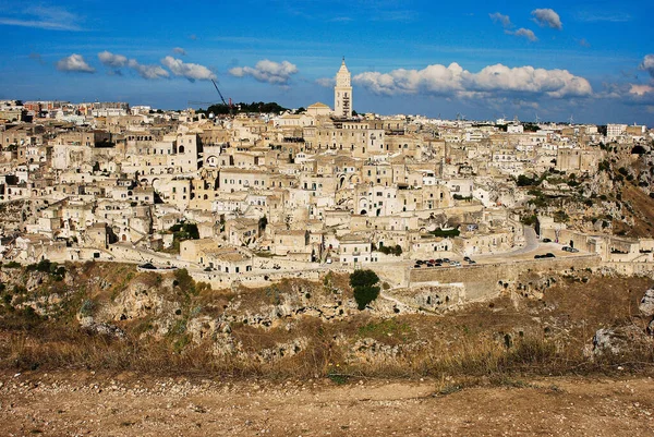 Vista Más Famosa Ciudad Matera Basilicata Apulia Italia Película Ubicación — Foto de Stock