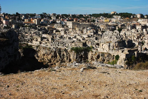 Cueva Ciudad Piedra Matera Italia Donde Gente Vivía Época Paleolítica — Foto de Stock