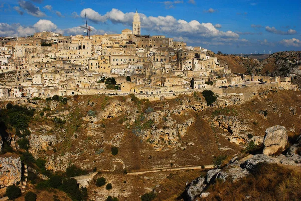 Atracción Turística Matera Con Parque Della Murgia Materana Desde Paleolítico — Foto de Stock