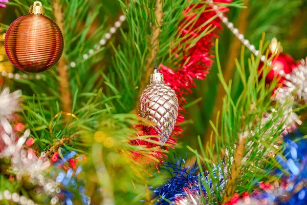 Kerstversieringen Decoraties Nieuwjaarsboom — Stockfoto