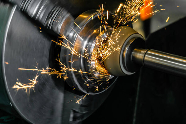 High-precision finishing of the part by grinding with a face abrasive wheel on a cylindrical grinding machine.