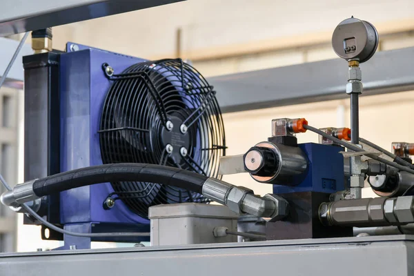 Estação Óleo Hidráulica Com Bomba Compressor Refrigeração — Fotografia de Stock