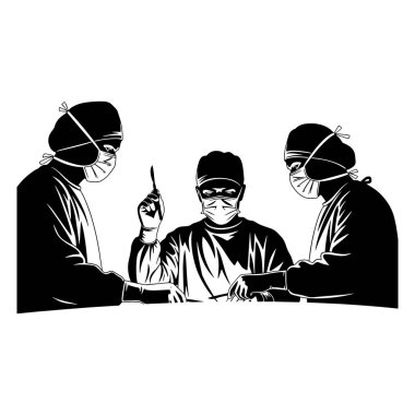 Tıbbi Cerrahi Ekibinin Silueti Hastane Tiyatrosunda Operasyon Yapıyor