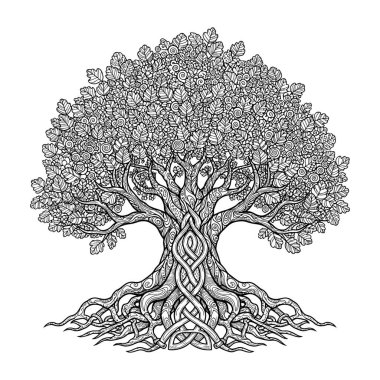 elle çizilmiş ağaç vektör