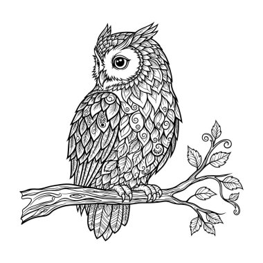 Baykuşlu boyama kitabı.