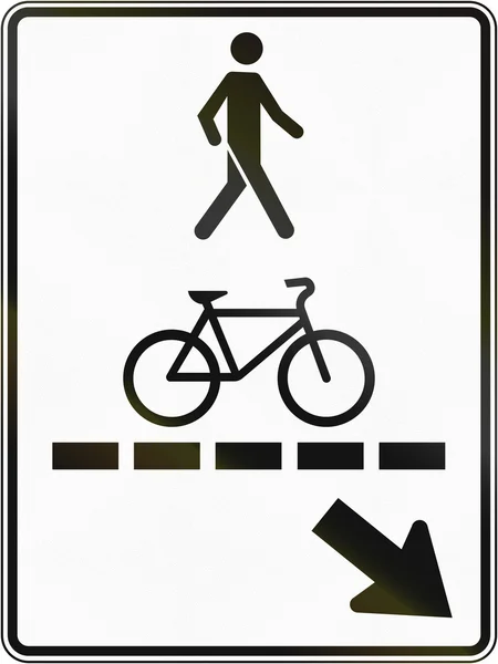 Pedestrian Walkway And Bicycle Path in Canada — Stock Photo, Image