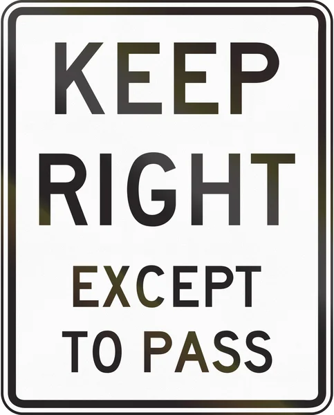 Keep Right Except To Pass - Indiana — Stock Photo, Image