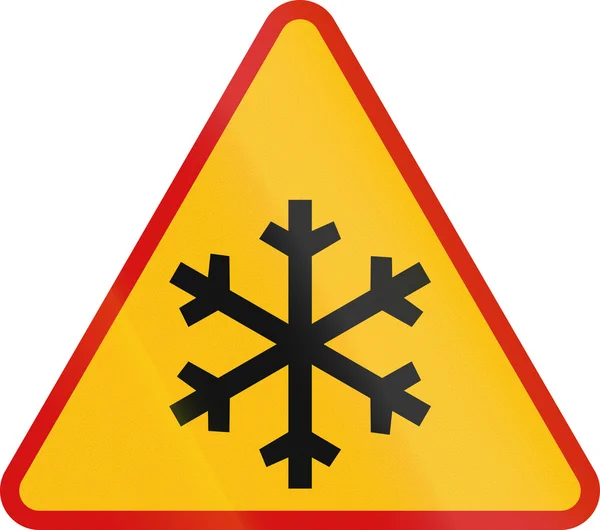 폴란드에서 얼음 경고 — 스톡 사진