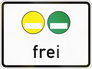 Alman trafik işareti ek paneli o anlamını belirtmek için