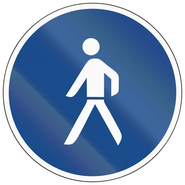 German sign at a pedestrian lane depicting a single person — Stock Photo, Image