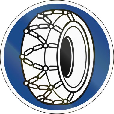 Kar zincirleri gerekli olduğunu belirten Alman trafik işaretleri