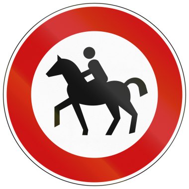 Cadde equestrians yasaklayan Alman trafik işaretleri